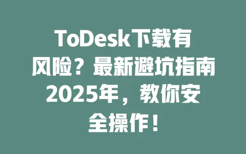 ToDesk下载有风险?最新避坑指南2025年,教你安全操作!-ToDesk下载 - ToDesk官网