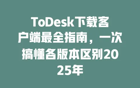 ToDesk下载客户端最全指南，一次搞懂各版本区别2025年-ToDesk下载 - ToDesk官网